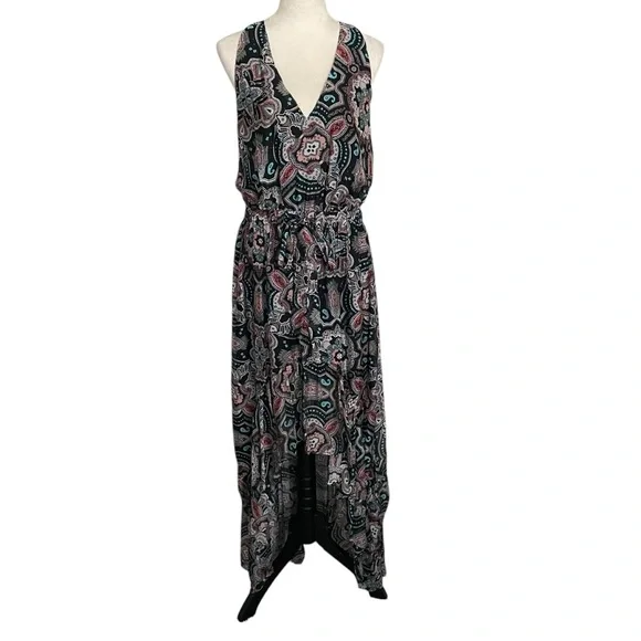 Ramy Brook Floral Savanna Print Maxi Silk Blend Halter Dress Women Size L - Picture 4 of 10